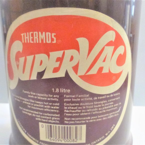 BX22 Vintage Thermos SUPER VAC 1.8 Liter Made In England Vintage Plastic Thermos - Picture 2 of 8